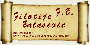 Filotije Balašević vizit kartica